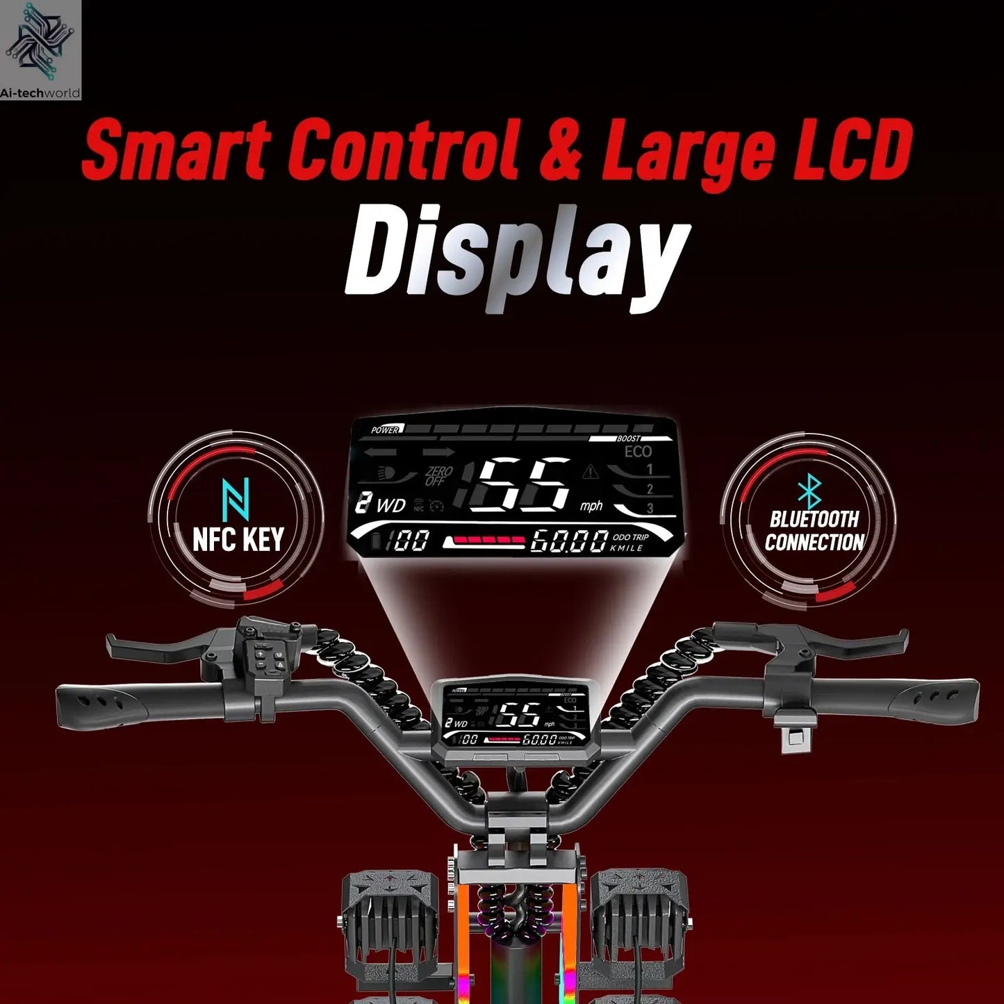 JUNLING JL86 10000W Dual Motor Off Road Electric Scooter for Adults with 55 MPH speed 75 Miles Range Ai-TechWorld 