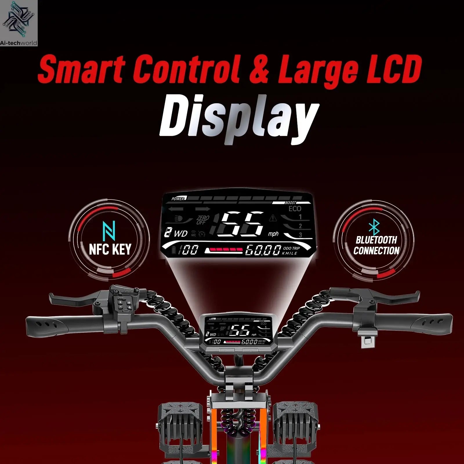 JUNLING JL86 10000W Dual Motor Off Road Electric Scooter for Adults with 55 MPH speed 75 Miles Range Ai-TechWorld 