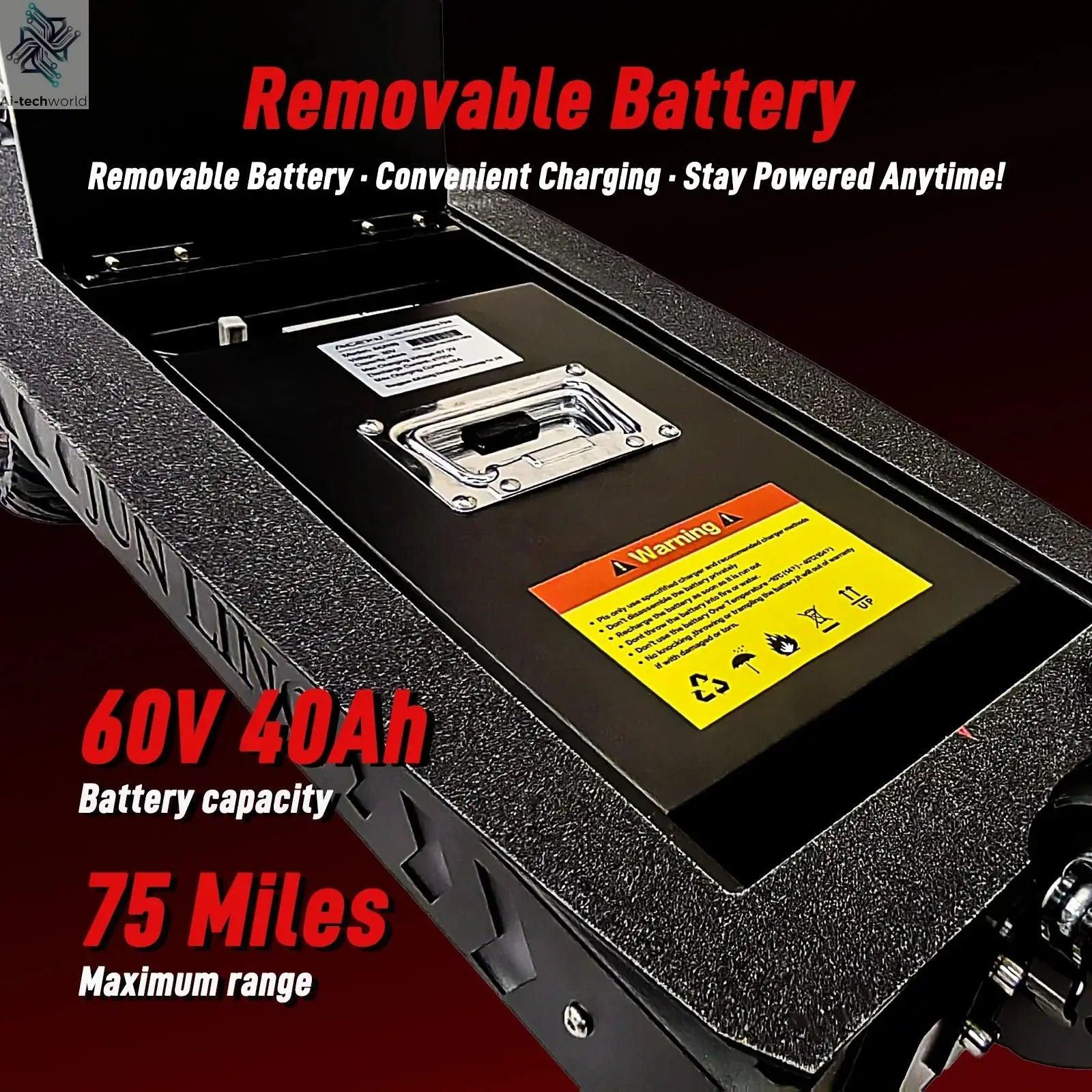 JUNLING JL86 10000W Dual Motor Off Road Electric Scooter for Adults with 55 MPH speed 75 Miles Range Ai-TechWorld 