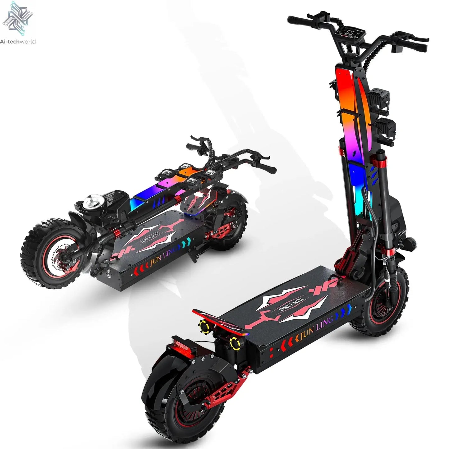 JUNLING JL86 10000W Dual Motor Off Road Electric Scooter for Adults with 55 MPH speed 75 Miles Range Ai-TechWorld 