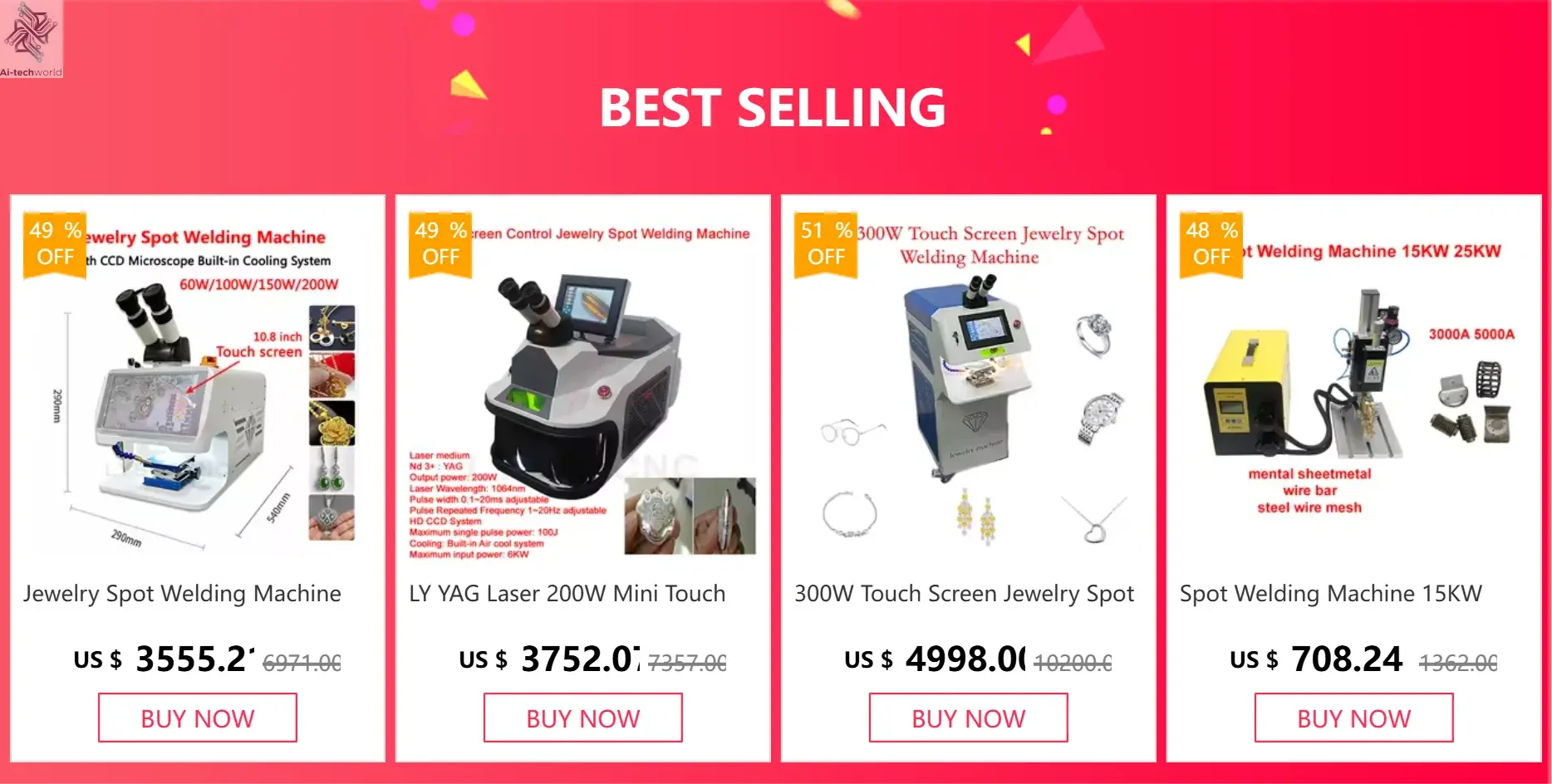 Jewelry Spot Welding Machine ND YAG Laser Touch Screen 60W 100W 150W 200W MINI Laser Soldering With CCD Control System Microscop Ai-TechWorld