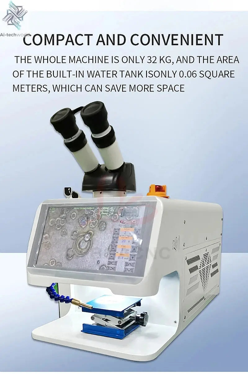 Jewelry Spot Welding Machine ND YAG Laser Touch Screen 60W 100W 150W 200W MINI Laser Soldering With CCD Control System Microscop Ai-TechWorld