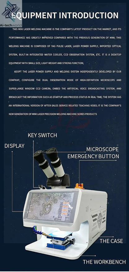 Jewelry Spot Welding Machine ND YAG Laser Touch Screen 60W 100W 150W 200W MINI Laser Soldering With CCD Control System Microscop Ai-TechWorld