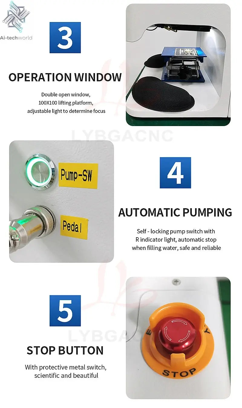 Jewelry Spot Welding Machine ND YAG Laser Touch Screen 60W 100W 150W 200W MINI Laser Soldering With CCD Control System Microscop Ai-TechWorld