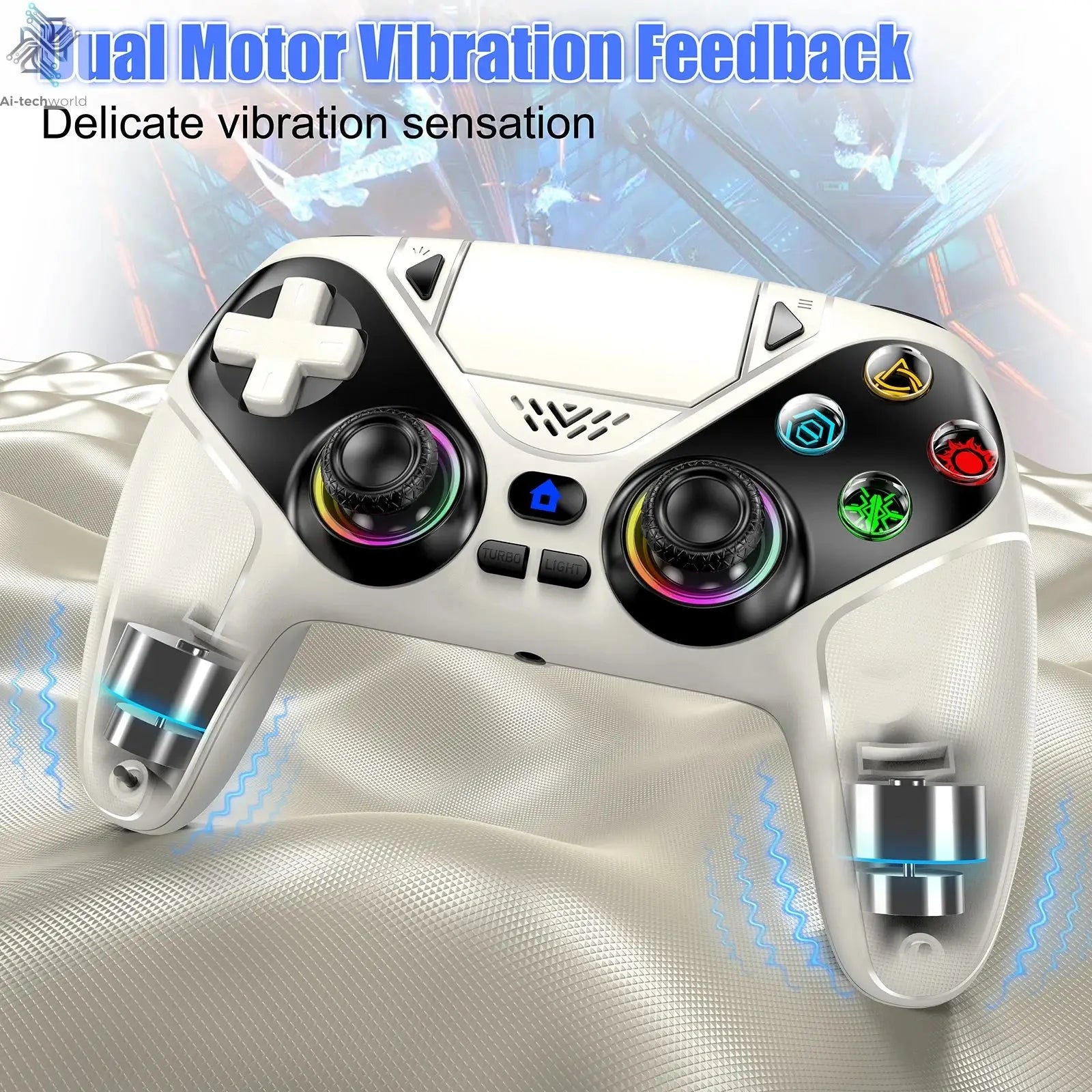 Joystick Wireless Controller compatible For Ps5/Pc Console With Turbo Dual Sense Vibrate Programming Bluetooth Gamepad Ai-TechWorld 