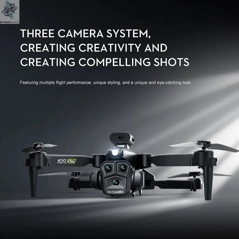 K10 Max 4k/8k Drone Profesional With Three Camera Intelligent Optical Flow Localization Four-way Obstacle Avoidance Toy plane Ai-TechWorld 