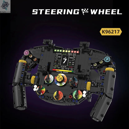 K96217 Formula One steering wheel building blocks, DIY model assembly, remote control phone holder, children's toy gift Ai-TechWorld 