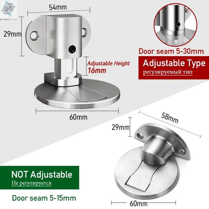 KAK Adjustable Door Stop Punch-free Magnetic Door Stopper Zinc Alloy Anti-collision Door Holder Hidden Doorstop Door Hardware Ai-TechWorld 