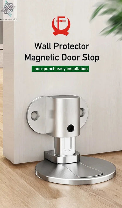 KAK Adjustable Door Stop Punch-free Magnetic Door Stopper Zinc Alloy Anti-collision Door Holder Hidden Doorstop Door Hardware Ai-TechWorld 