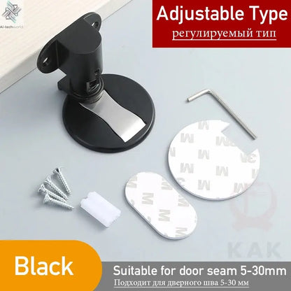 KAK Adjustable Door Stop Punch-free Magnetic Door Stopper Zinc Alloy Anti-collision Door Holder Hidden Doorstop Door Hardware Ai-TechWorld 