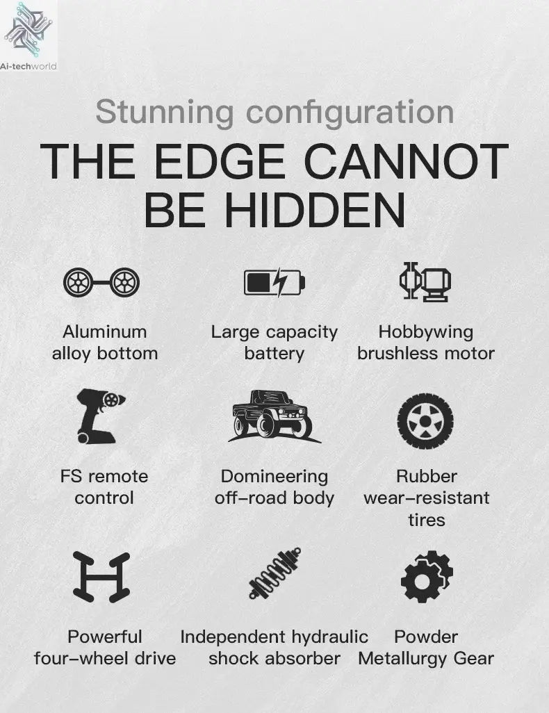 KF16 1:12 High Speed Drift Racing 70KM/H Brushless Motor 4WD 3S 3200mah RC Off Road Car Monster Trucks Toys for For Kids Gifts Ai-TechWorld 