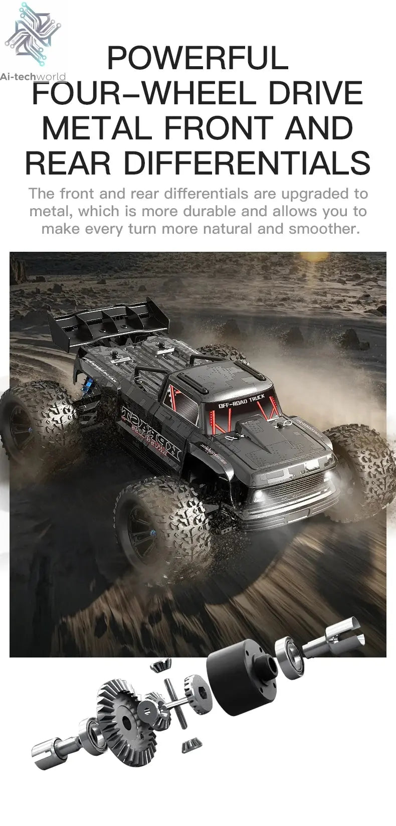 KF16 1:12 High Speed Drift Racing 70KM/H Brushless Motor 4WD 3S 3200mah RC Off Road Car Monster Trucks Toys for For Kids Gifts Ai-TechWorld 