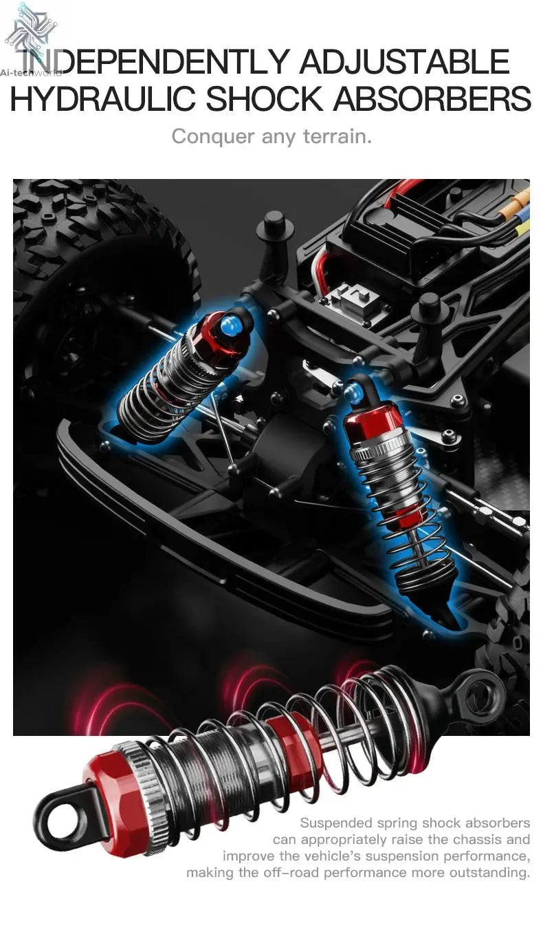 KF16 1:12 High Speed Drift Racing 70KM/H Brushless Motor 4WD 3S 3200mah RC Off Road Car Monster Trucks Toys for For Kids Gifts Ai-TechWorld 