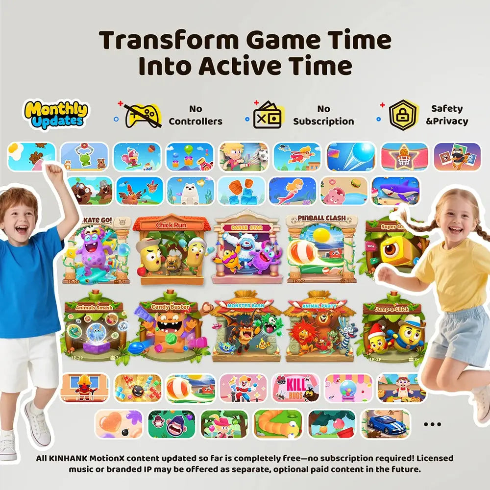 KINHANK MotionX Video Game Console for Kids & Families Ongoing Updates Kids Toy Active Play System Indoor Physical Activity Ai-TechWorld 