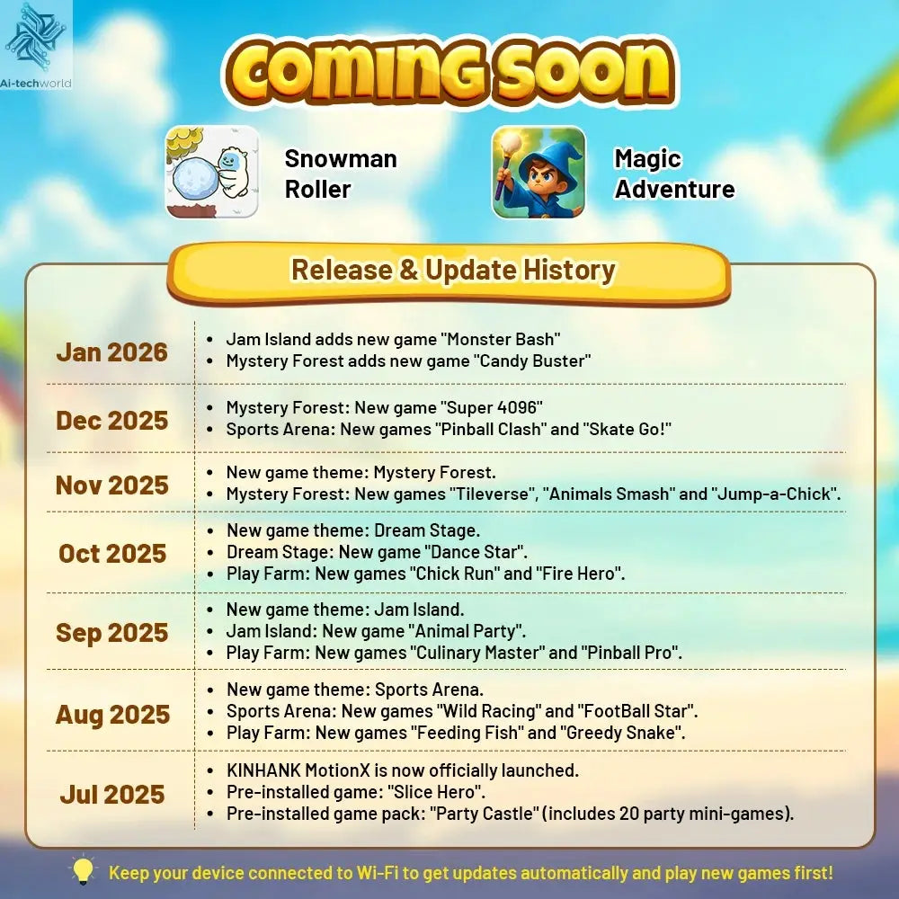 KINHANK MotionX Video Game Console for Kids & Families Ongoing Updates Kids Toy Active Play System Indoor Physical Activity Ai-TechWorld 