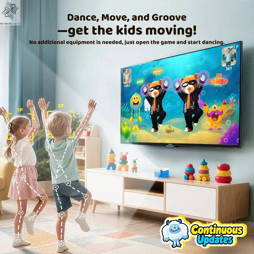 KINHANK MotionX Video Game Console for Kids & Families Ongoing Updates Kids Toy Active Play System Indoor Physical Activity Ai-TechWorld 