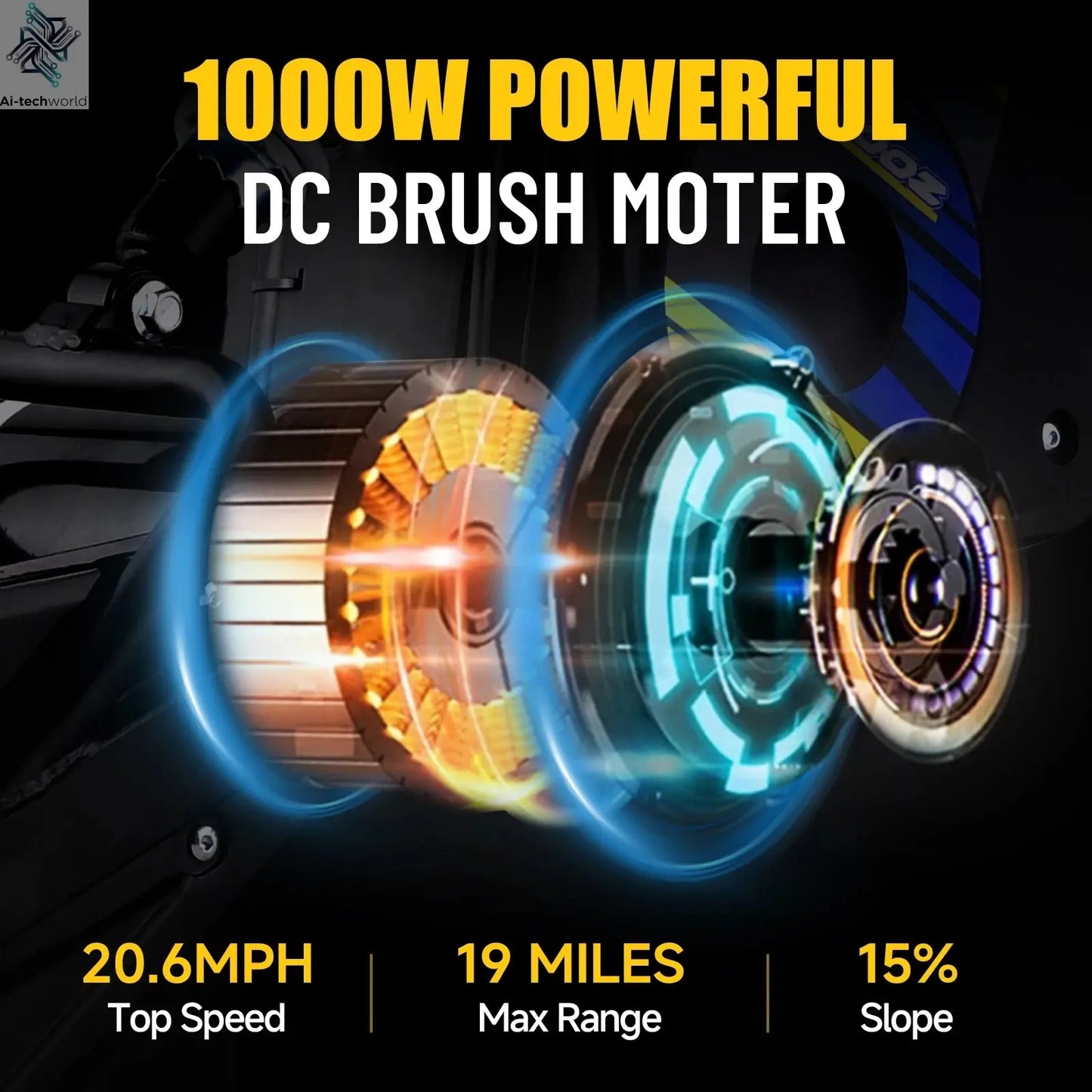 KOOZ HP112E PRO 36V 1000W Electric Motorcycle for Kids, Electric Dirt Bike Up to 20.6 MPH & 19 Miles Long-Range,UL 2849. Ai-TechWorld 