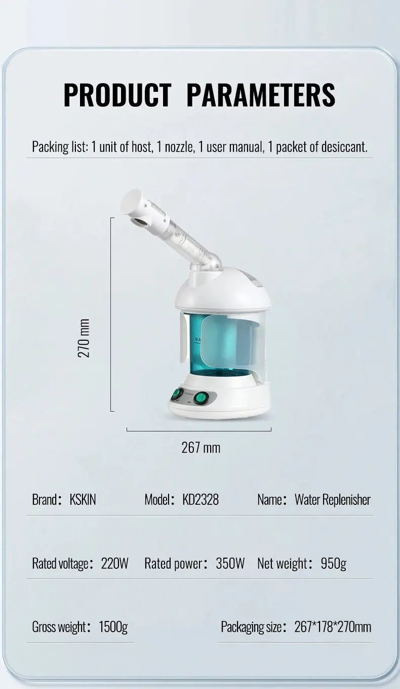 KSKIN Custom Hot Sale Face Mist Spray Portable Facial Steamer For Face Professional Ionic Facial Steamer - Ai - TechWorld