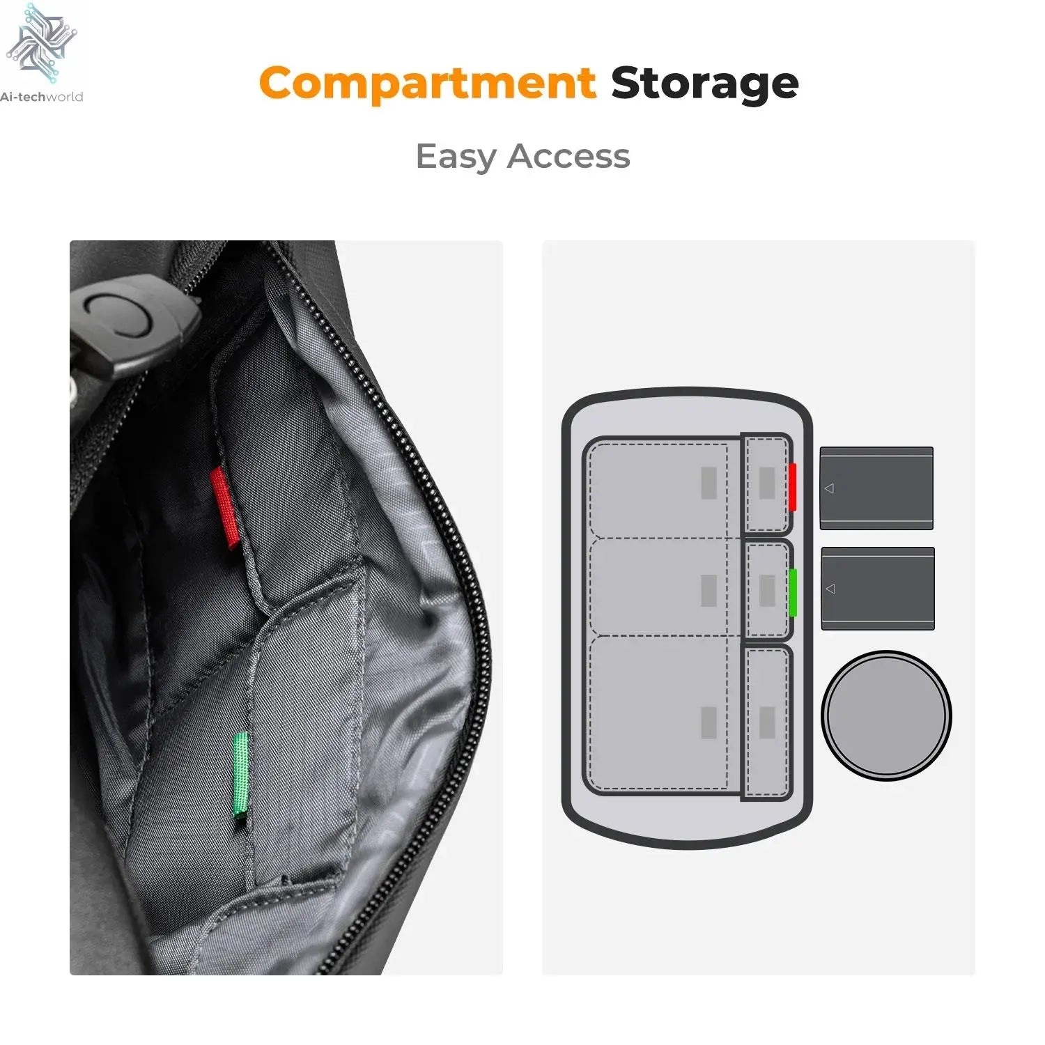 K&F CONCEPT 10L Camera Shoulder Bag for Digital Canon/Nikon/Sony/DJI Drone Lightweight Travel Photography Sling Bag Carry Pouchs Ai-TechWorld 