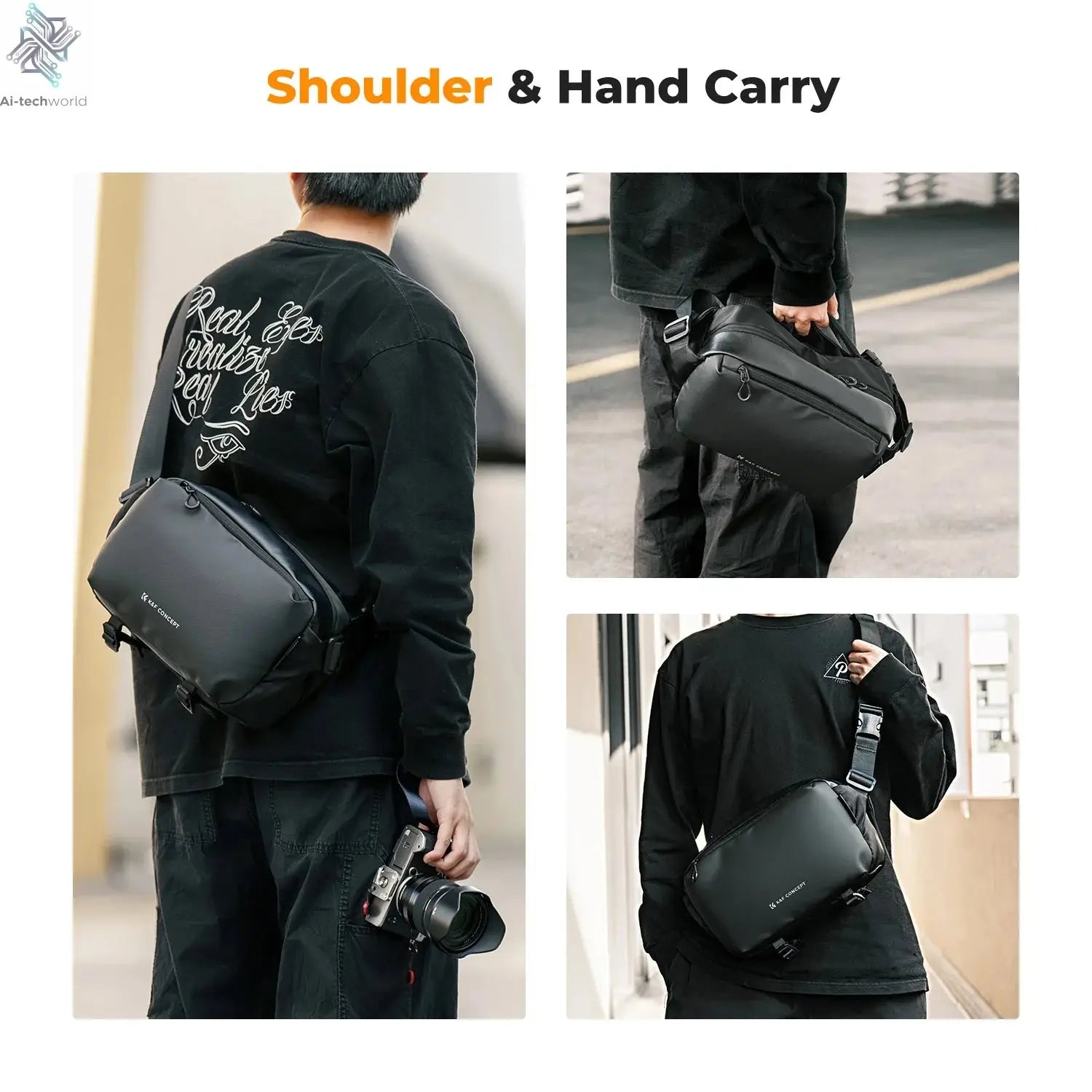 K&F CONCEPT 10L Camera Shoulder Bag for Digital Canon/Nikon/Sony/DJI Drone Lightweight Travel Photography Sling Bag Carry Pouchs Ai-TechWorld 