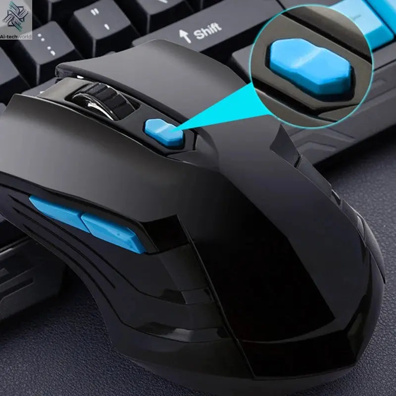 Keyboard Mouse Combos Waterproof Multimedia 2.4GHz Wireless Gaming Keyboard USB Cordless Mous NK-Shopping Ai-TechWorld 