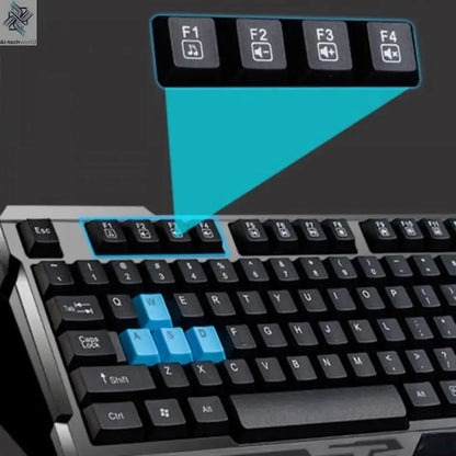 Keyboard Mouse Combos Waterproof Multimedia 2.4GHz Wireless Gaming Keyboard USB Cordless Mous NK-Shopping Ai-TechWorld 