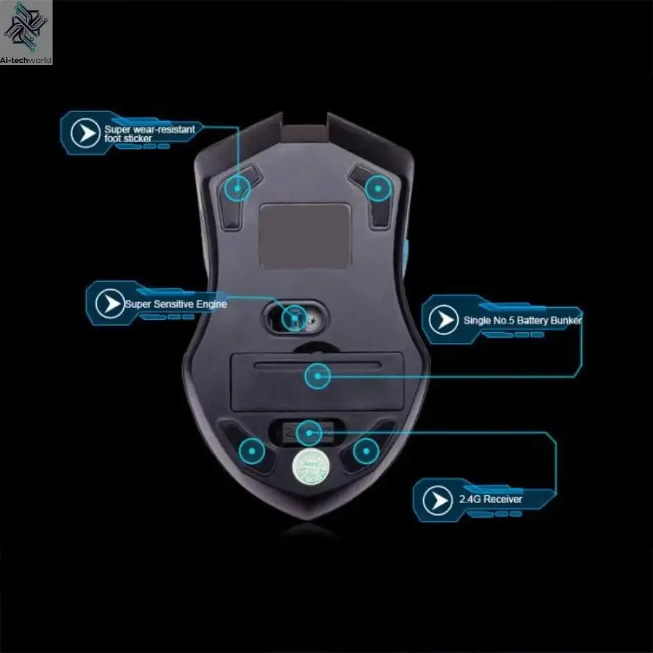 Keyboard Mouse Combos Waterproof Multimedia 2.4GHz Wireless Gaming Keyboard USB Cordless Mous NK-Shopping Ai-TechWorld 