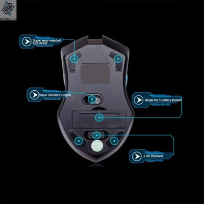 Keyboard Mouse Combos Waterproof Multimedia 2.4GHz Wireless Gaming Keyboard USB Cordless Mous NK-Shopping Ai-TechWorld 