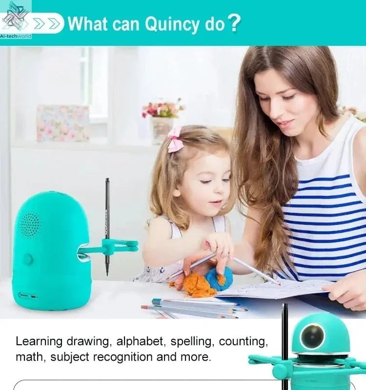 Kids Innovative Drawing Robot Technology Automatic Painting Learning Art Training Machine Intelligece Toys Quincy Robot Artist - Ai - TechWorld