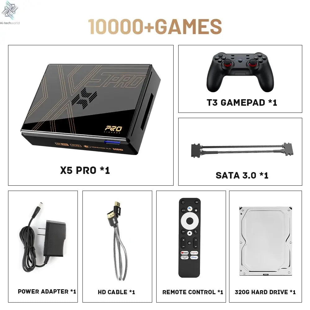 Kinhank Retro Video Game Consoles Super Console X5 PRO Plug and Play 4T with 16000 Games for PS2/WII/SS/DC/N64 Ai-TechWorld 