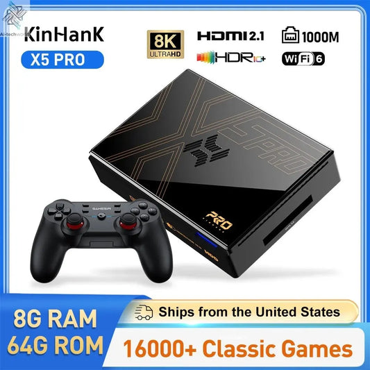 Kinhank Super Console X5 PRO Retro Video Game Consoles Plug and Play 4T with 16000 Games for PS2/WII/SS/DC/N64 Android 12 TV Box - Ai - TechWorld