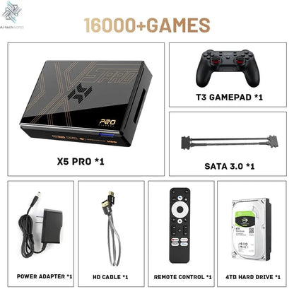 Kinhank Super Console X5 PRO Retro Video Game Consoles Plug and Play 4T with 16000 Games for PS2/WII/SS/DC/N64 Android 12 TV Box - Ai - TechWorld