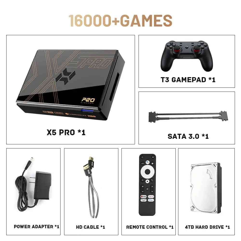 Kinhank Super Console X5 PRO Retro Video Game Consoles Plug and Play 4T with 16000 Games for PS2/WII/SS/DC/N64/MAME Ai-TechWorld 