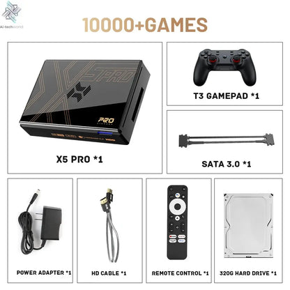 Kinhank Super Console X5 PRO Retro Video Game Consoles Plug and Play 4T with 16000 Games for PS2/WII/SS/DC/N64/MAME Ai-TechWorld 