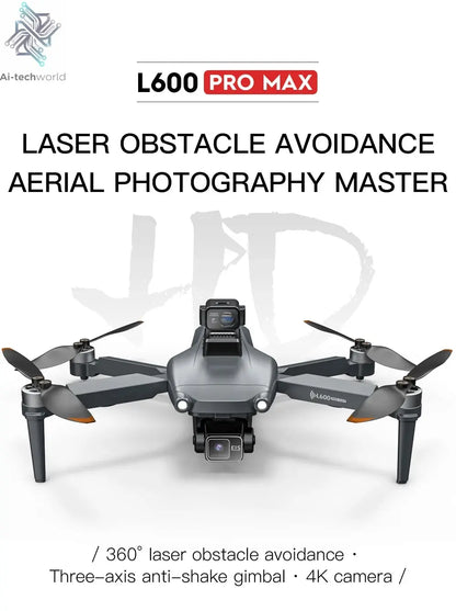 L600 PRO MAX GPS Drone Professional 4K 3-Axis PTZ HD Dual Camera Obstacle Avoidance Brushless Motor 5G WIFI RC Quadcopter Toys Ai-TechWorld
