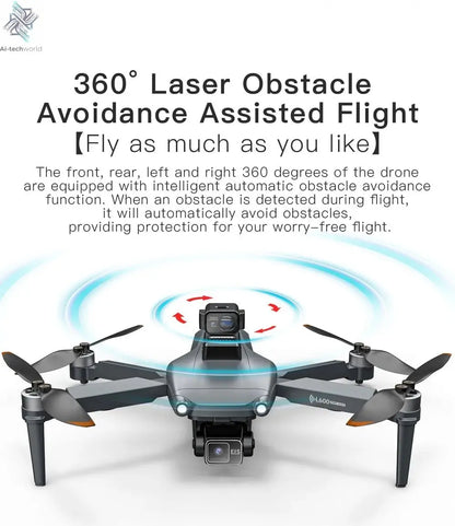 L600 PRO MAX GPS Drone Professional 4K 3-Axis PTZ HD Dual Camera Obstacle Avoidance Brushless Motor 5G WIFI RC Quadcopter Toys Ai-TechWorld