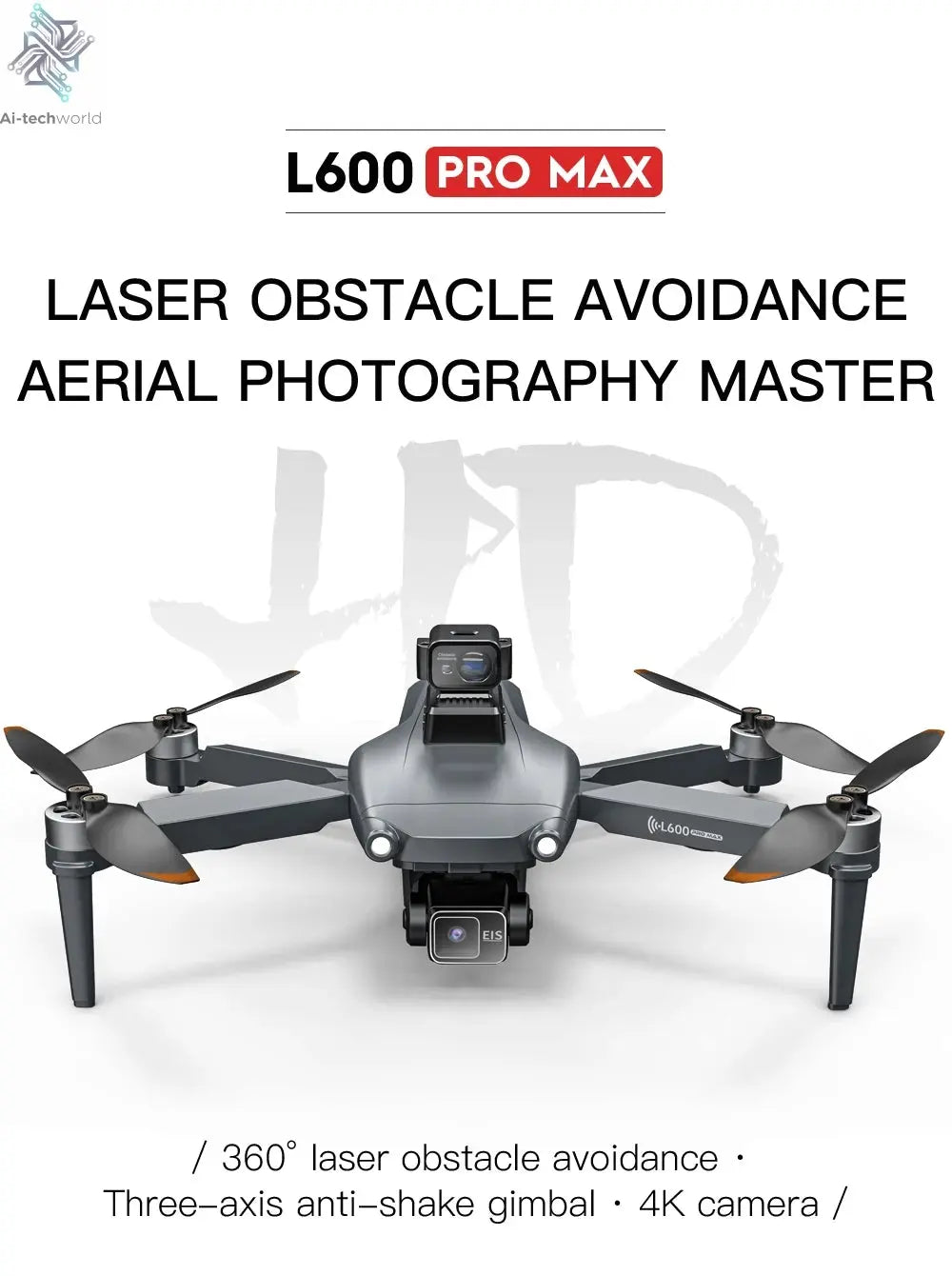 L600 PRO MAX GPS Drone Professional 4K 3-Axis PTZ HD Dual Camera Obstacle Avoidance Brushless Motor 5G WIFI RC Quadcopter Toys Ai-TechWorld