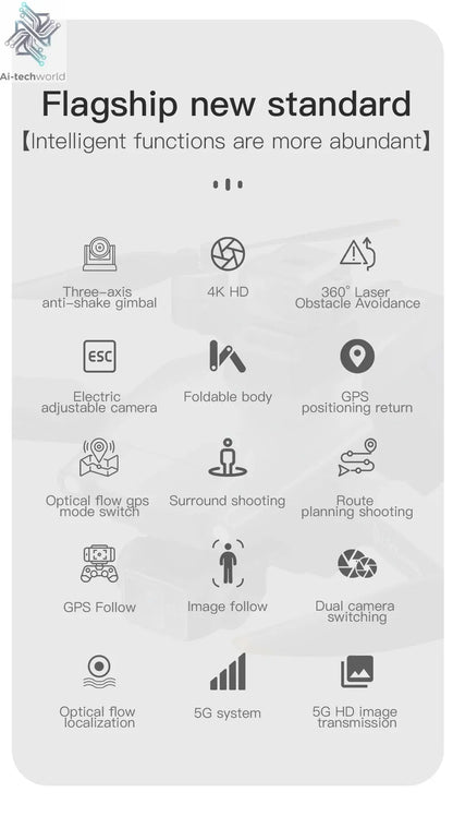 L600 PRO MAX GPS Drone Professional 4K 3-Axis PTZ HD Dual Camera Obstacle Avoidance Brushless Motor 5G WIFI RC Quadcopter Toys Ai-TechWorld