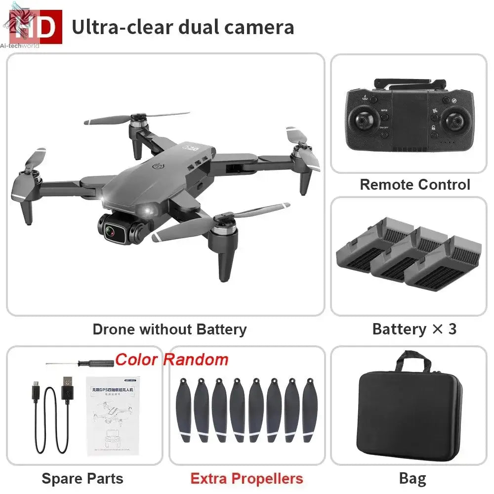 L900 Pro GPS Drone 4K Professional HD Dual Camera 5G Wifi Photography Brushless Foldable Quadcopter RC Distance 1.2KM Drones Toy Ai-TechWorld 