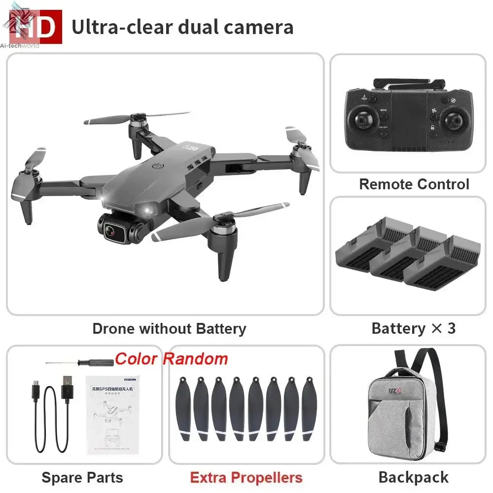 L900 Pro GPS Drone 4K Professional HD Dual Camera 5G Wifi Photography Brushless Foldable Quadcopter RC Distance 1.2KM Drones Toy Ai-TechWorld 