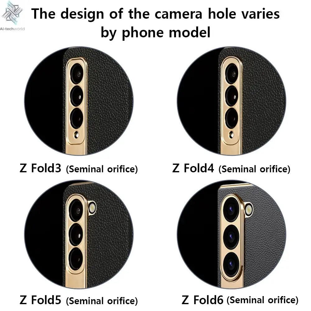 LANGSIDI Brand Luxury Genuine Leather Shockproof Case for Samsung Galaxy Z Fold 3 4 5 6 7 Magnetic Hinge Protective Stand Cover Ai-TechWorld 
