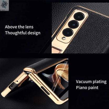 LANGSIDI Brand Luxury Genuine Leather Shockproof Case for Samsung Galaxy Z Fold 3 4 5 6 7 Magnetic Hinge Protective Stand Cover Ai-TechWorld 