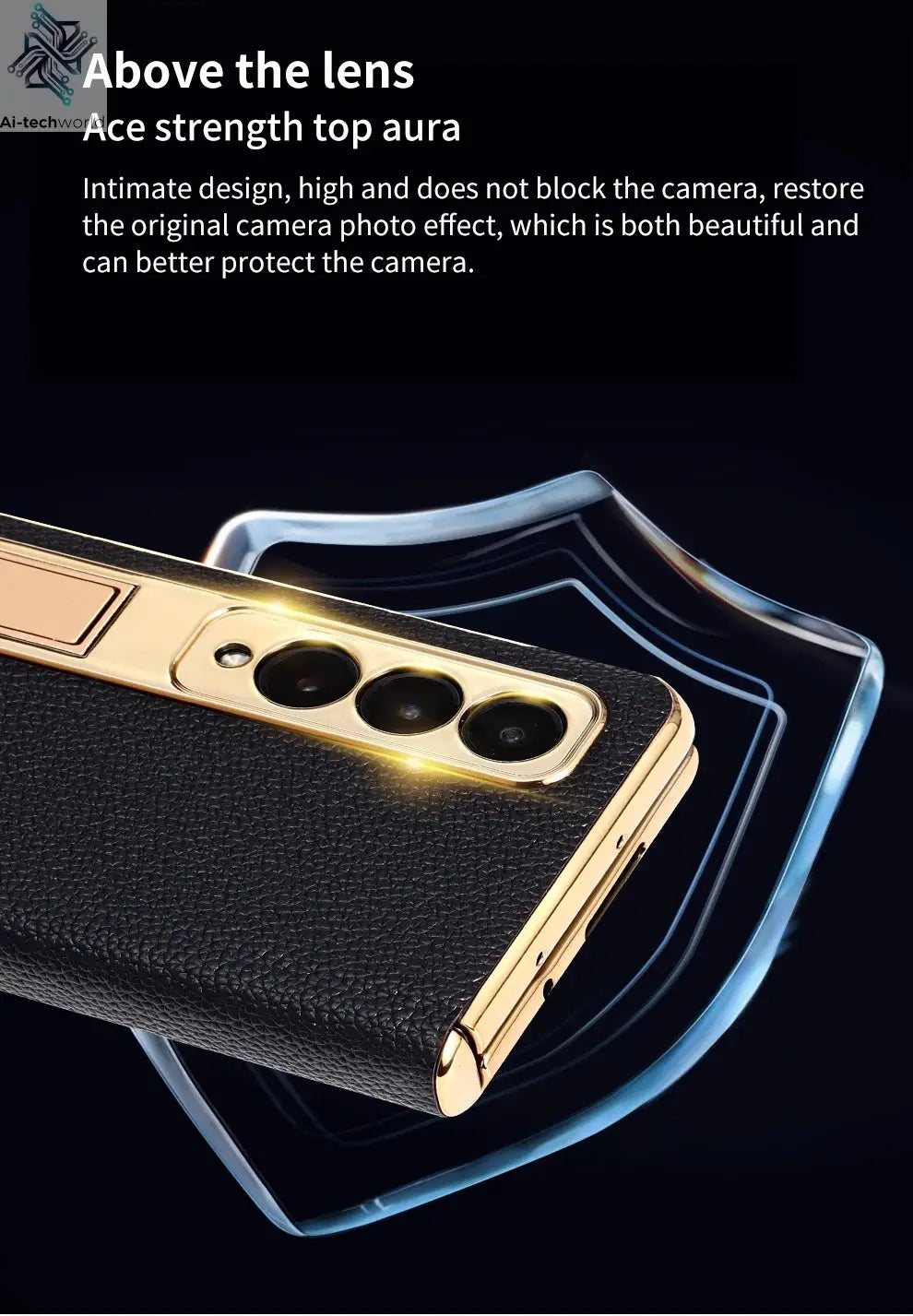 LANGSIDI Brand Luxury Genuine Leather Shockproof Case for Samsung Galaxy Z Fold 3 4 5 6 7 Magnetic Hinge Protective Stand Cover Ai-TechWorld 