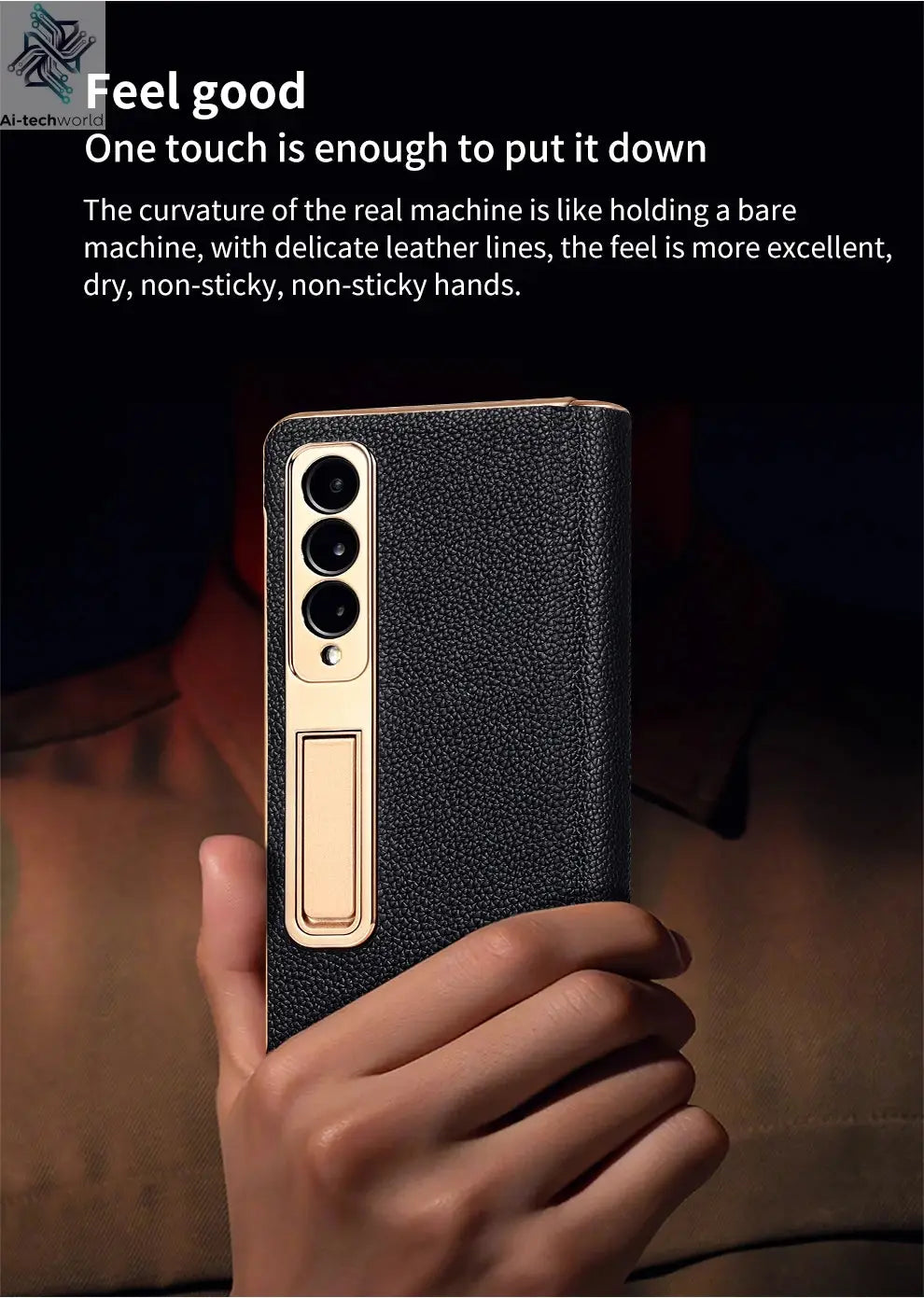 LANGSIDI Brand Luxury Genuine Leather Shockproof Case for Samsung Galaxy Z Fold 3 4 5 6 7 Magnetic Hinge Protective Stand Cover Ai-TechWorld 