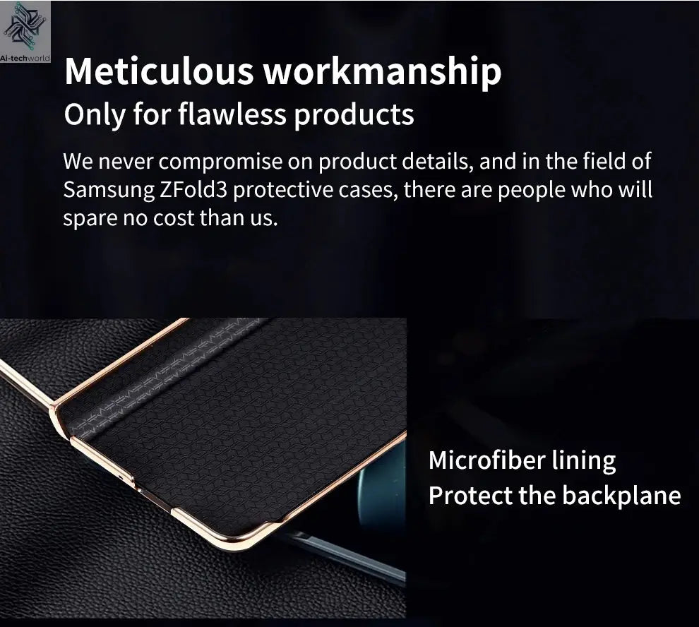 LANGSIDI Brand Luxury Genuine Leather Shockproof Case for Samsung Galaxy Z Fold 3 4 5 6 7 Magnetic Hinge Protective Stand Cover Ai-TechWorld 