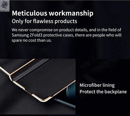 LANGSIDI Brand Luxury Genuine Leather Shockproof Case for Samsung Galaxy Z Fold 3 4 5 6 7 Magnetic Hinge Protective Stand Cover Ai-TechWorld 