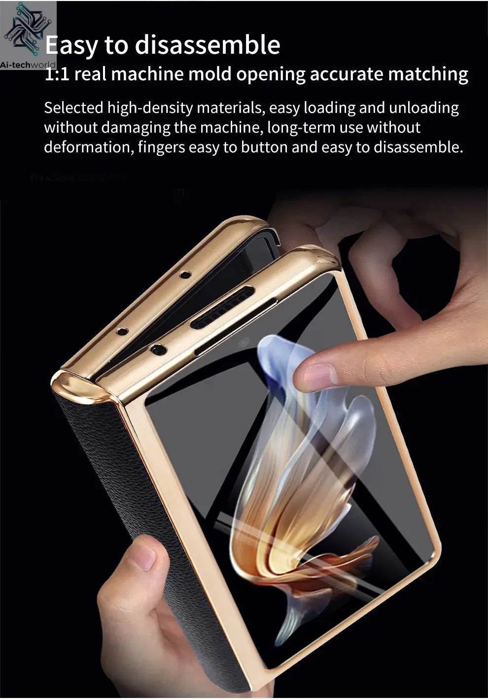 LANGSIDI Brand Luxury Genuine Leather Shockproof Case for Samsung Galaxy Z Fold 3 4 5 6 7 Magnetic Hinge Protective Stand Cover Ai-TechWorld 
