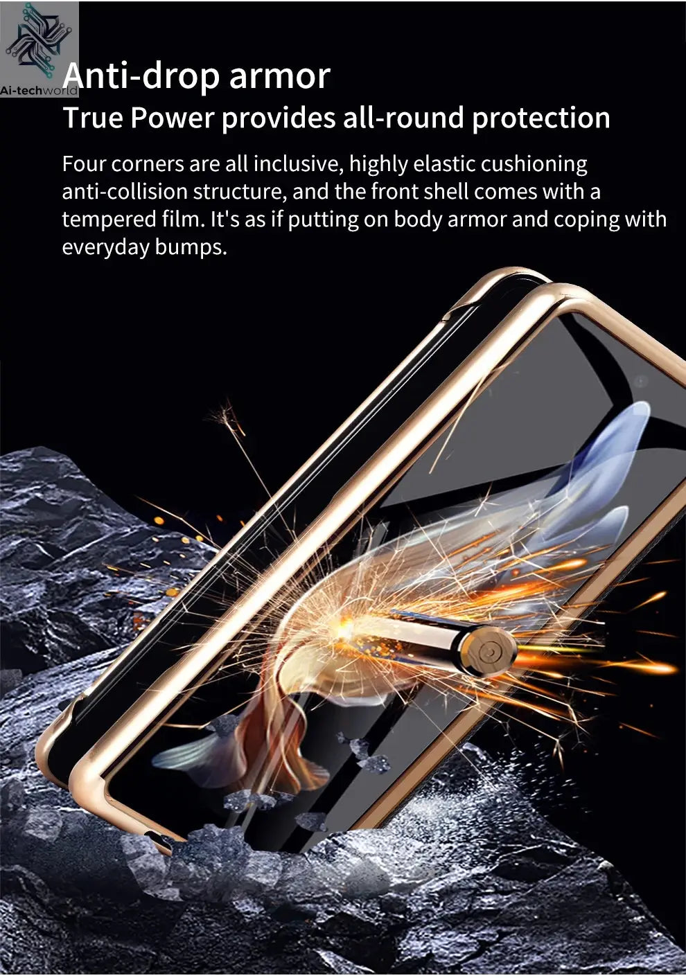 LANGSIDI Brand Luxury Genuine Leather Shockproof Case for Samsung Galaxy Z Fold 3 4 5 6 7 Magnetic Hinge Protective Stand Cover Ai-TechWorld 