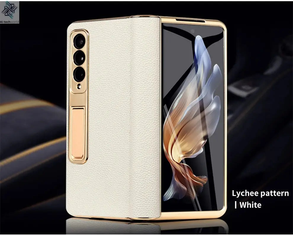 LANGSIDI Brand Luxury Genuine Leather Shockproof Case for Samsung Galaxy Z Fold 3 4 5 6 7 Magnetic Hinge Protective Stand Cover Ai-TechWorld 