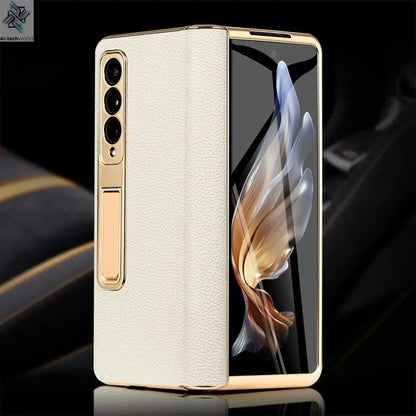 LANGSIDI Brand Luxury Genuine Leather Shockproof Case for Samsung Galaxy Z Fold 3 4 5 6 7 Magnetic Hinge Protective Stand Cover Ai-TechWorld 